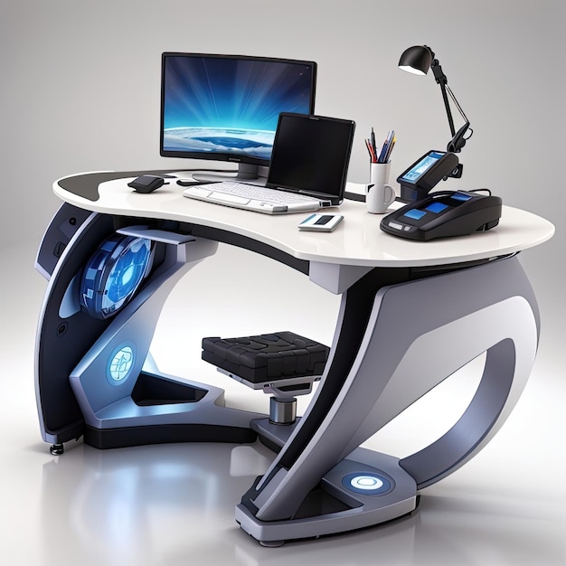 Foto scrivania per computer 3d dal design futuristico