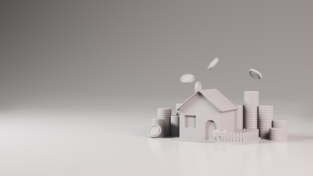 부동산 구매 및 판매 주택 임대 모기지 대출 설계에 대한 3d 개념