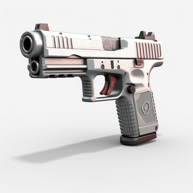 Photo 3d concept gun gun with metallic finish