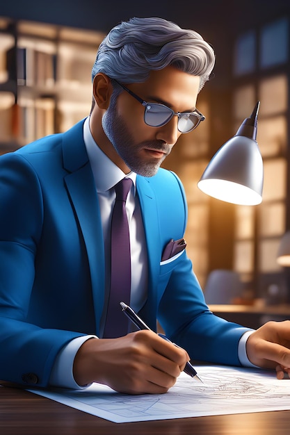 3D уверенный бизнесмен ультра HD реалистичные яркие цвета высоко детальные генерируются искусственным интеллектом