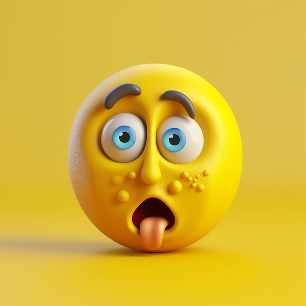 3d confused emoji face