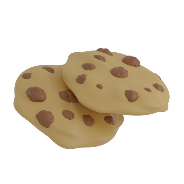 Photo 3d cookies isolated icon illustration render