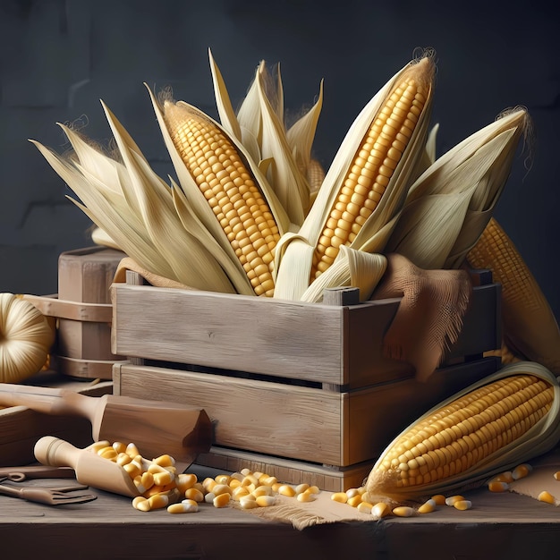 3D-иллюстрация кукурузы