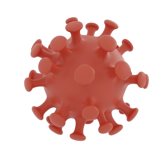 3D-coronavirus felrode cartoonillustratie