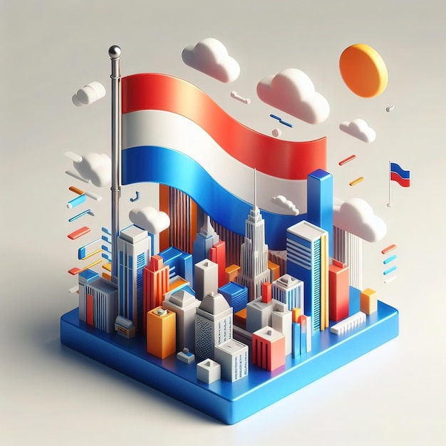 3d country flags day image