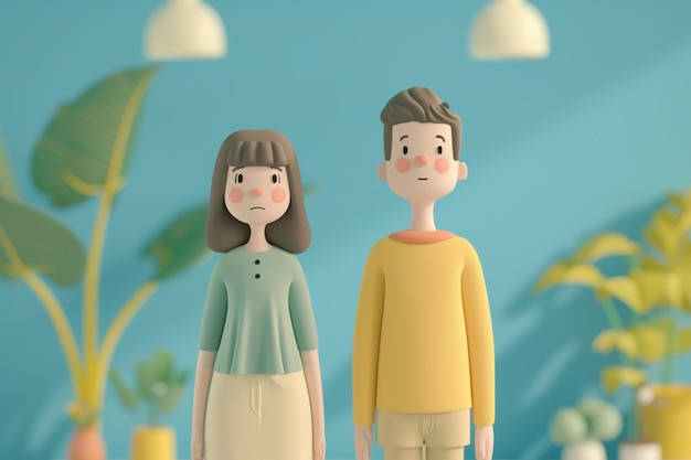 3d couple concept illustration