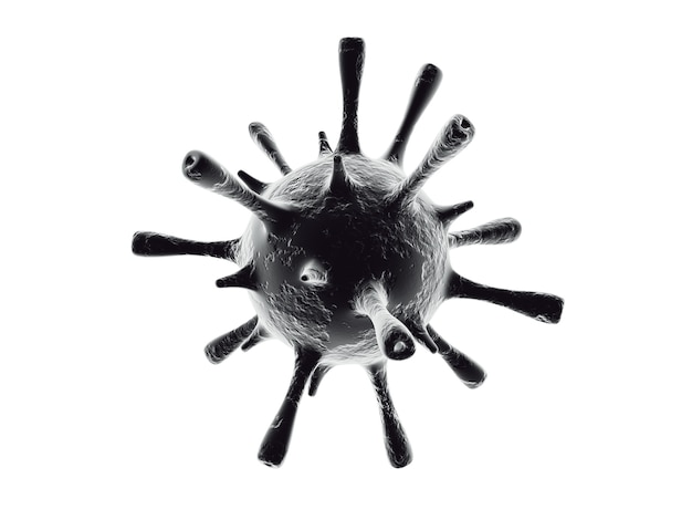 3D COVID-19 virus isolated on white background. Clipping path.