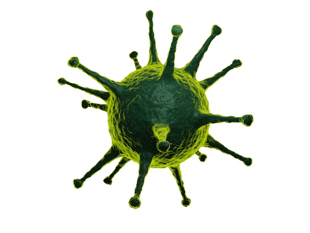 3D COVID-19 virus isolated on white background. Clipping path.