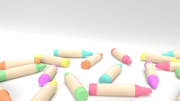 3d crayons render