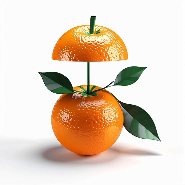 Photo 3d create a orange highper realistic