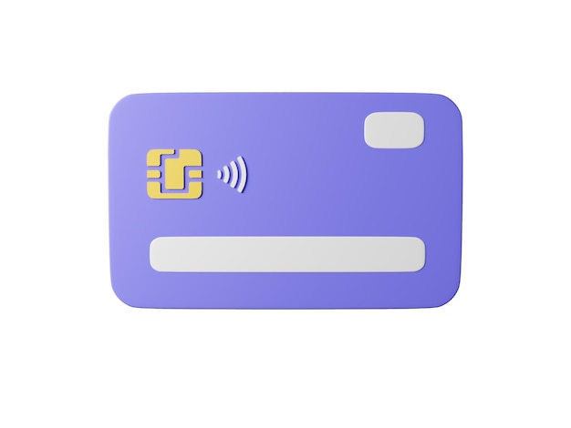 3d creditcard pictogram geïsoleerd op een witte achtergrond 3d render illustratie