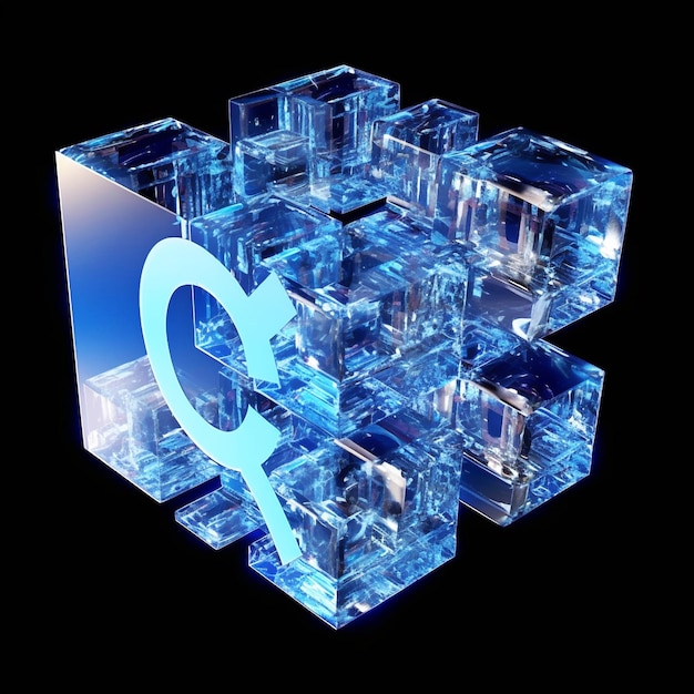 3D хрустальный куб логотип