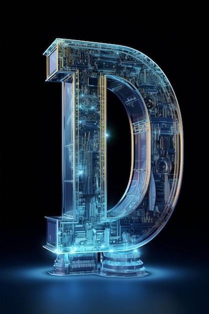 3D Crystral Glass Letter Rendering