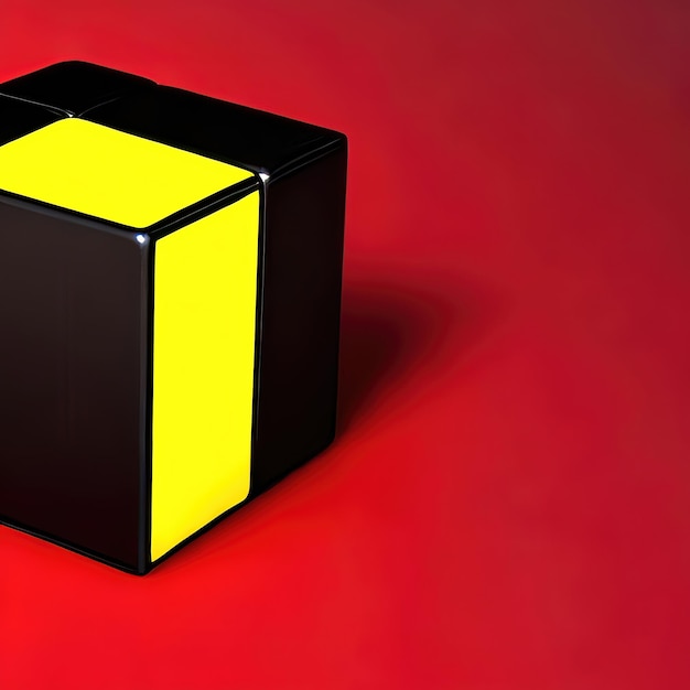 3d cube placed on background render