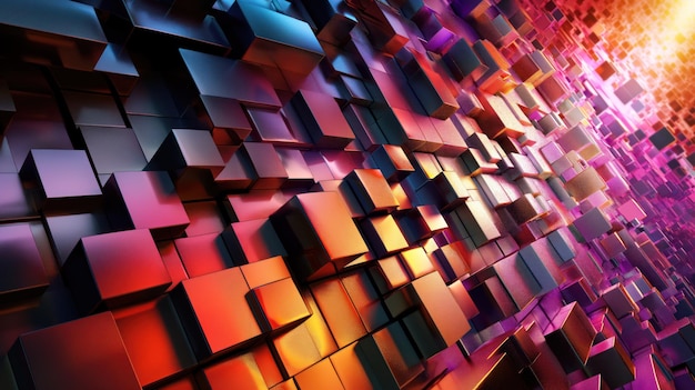 3d cubes abstract tech geometric background generative ai