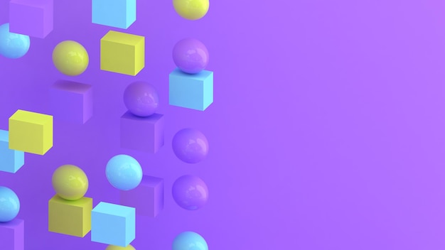 Cubes. Falling blocks style. Multicolored falling blocks blocks