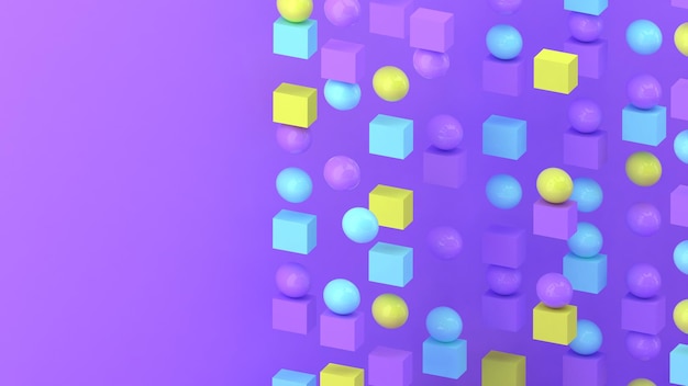 Cubes. Falling blocks style. Multicolored falling blocks blocks