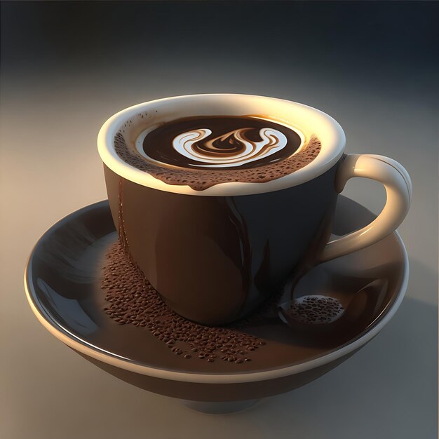 3dカップのコーヒー AIによって生成される