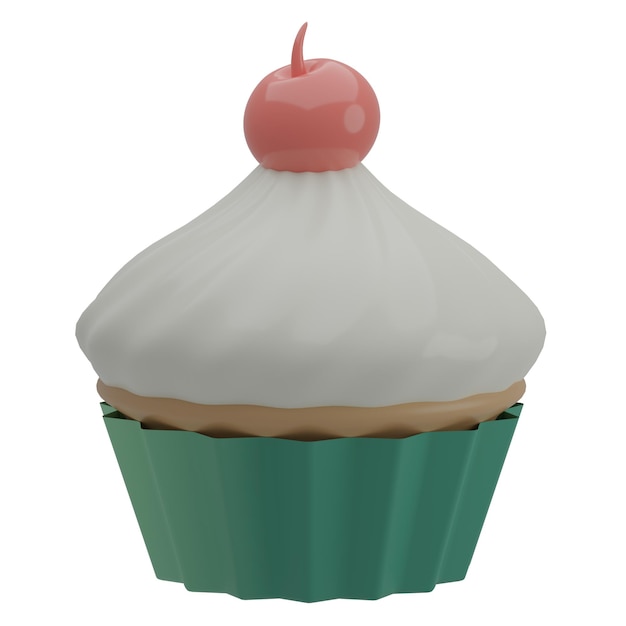 3D Cupcake Illustratie