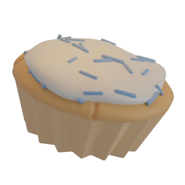 Foto illustrazione di cupcake 3d