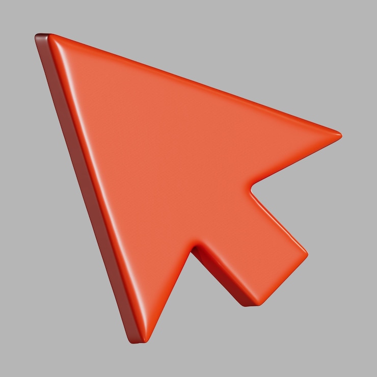 Photo 3d cursor mouse arrow white