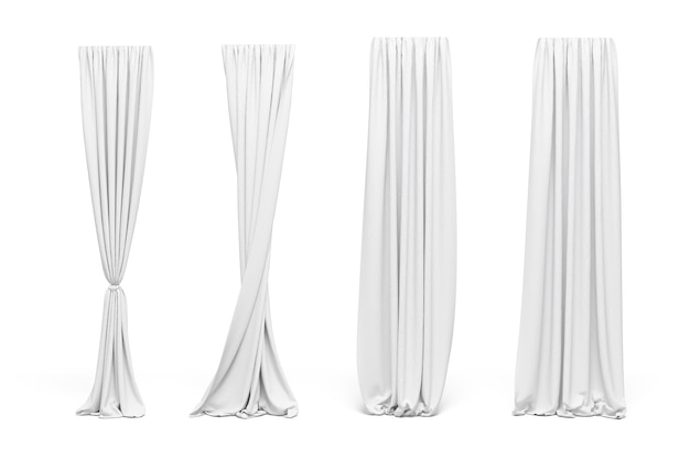 Photo 3d curtains on white background