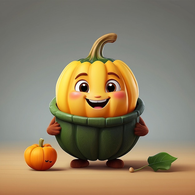 3d cute acorn character