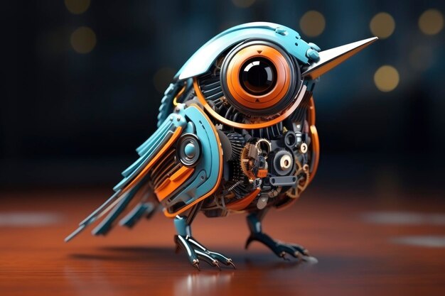 Photo 3d cute animated bird