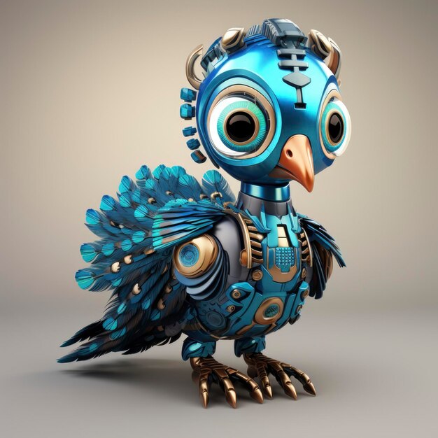 Photo 3d cute animated bird