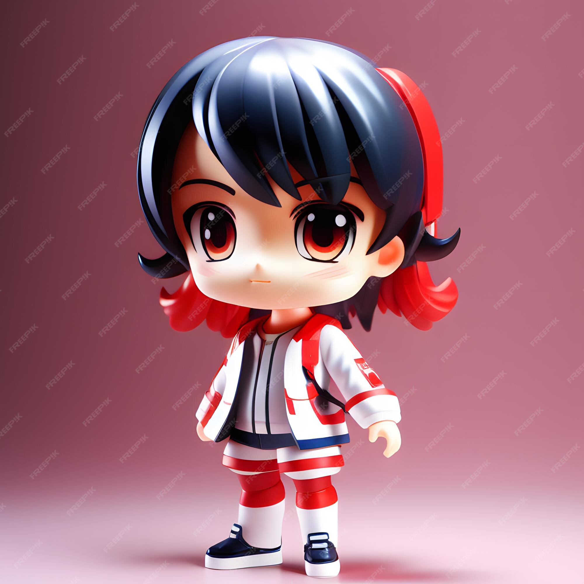 Premium AI Image | 3d cute anime chibi figure