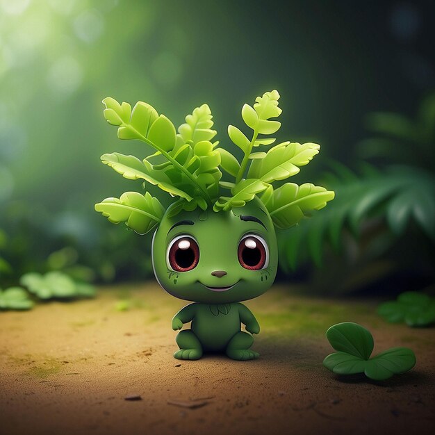 Photo 3d cute asplenium nidus