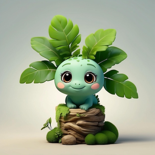 Photo 3d cute asplenium nidus