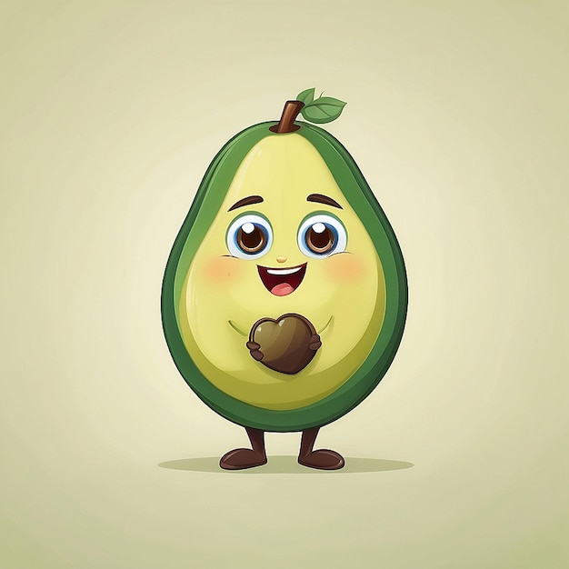 3d cute avocado character