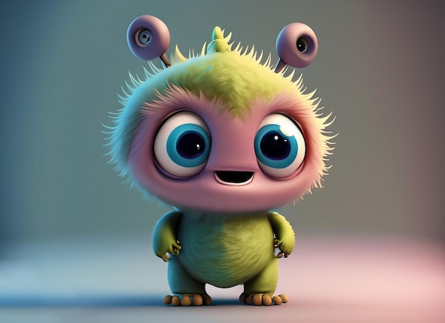 3d cute baby monster