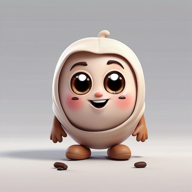 3d cute bean sprout character