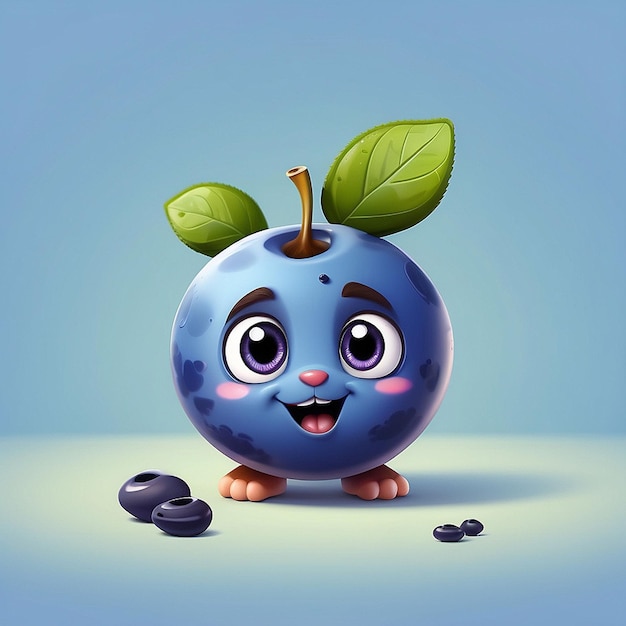 3d cute blueberry character