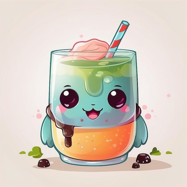 3d cute boba drink character