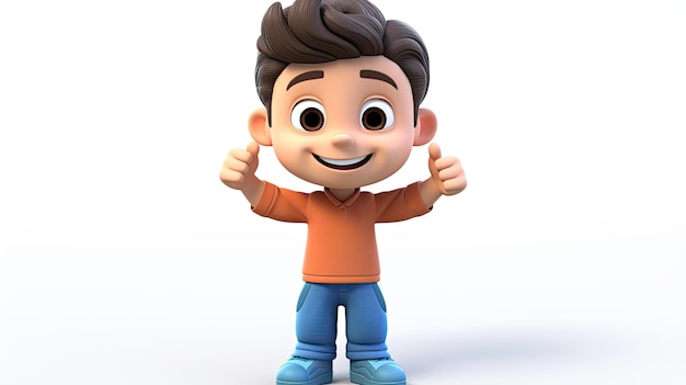 3D cute boy cartoon character