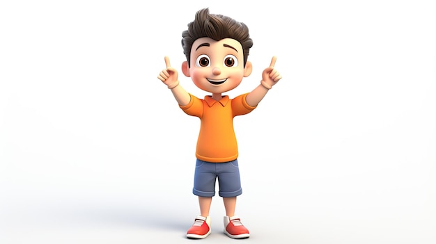 3D cute boy cartoon character