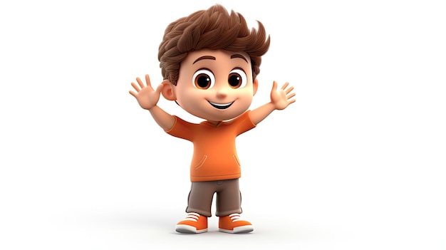 3D cute boy cartoon character