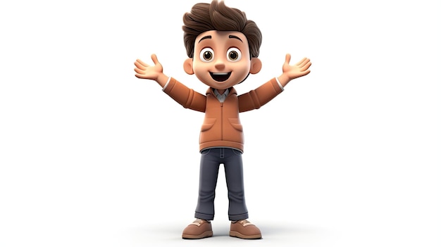 3D cute boy cartoon character