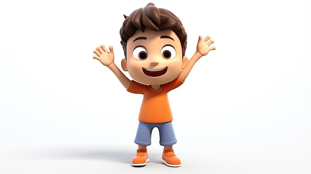 3D cute boy cartoon character