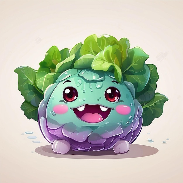 3d cute cabbage character