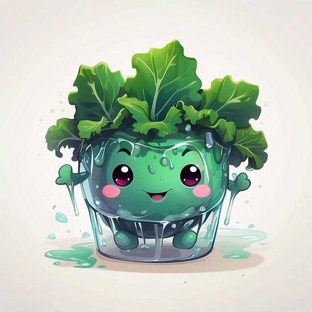 3d cute cabbage character