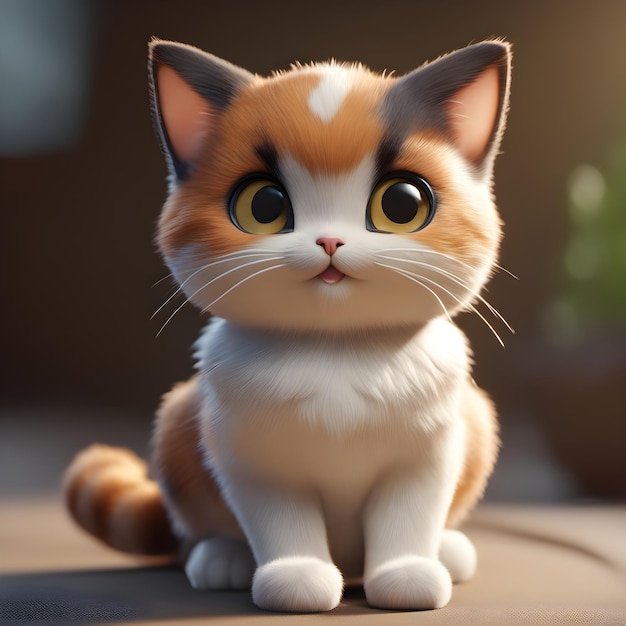 3D Cute Calico Cat