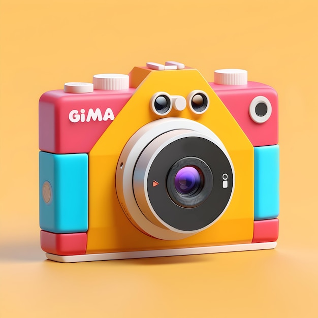 3D Cute Camera Icon Illustration