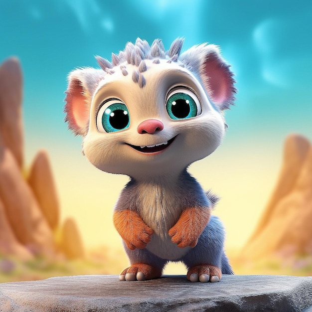 3D cute cartoon of a baby animal