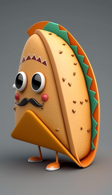 3D Cute Cartoon Burrito Character