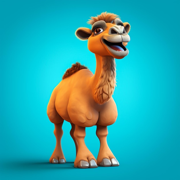 3D 만화의 귀여운 낙타 (현실적인 3D 동물)
