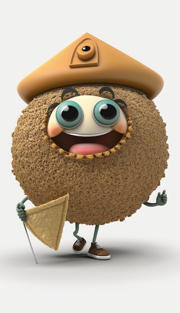 3D Cute Cartoon Falafel Character